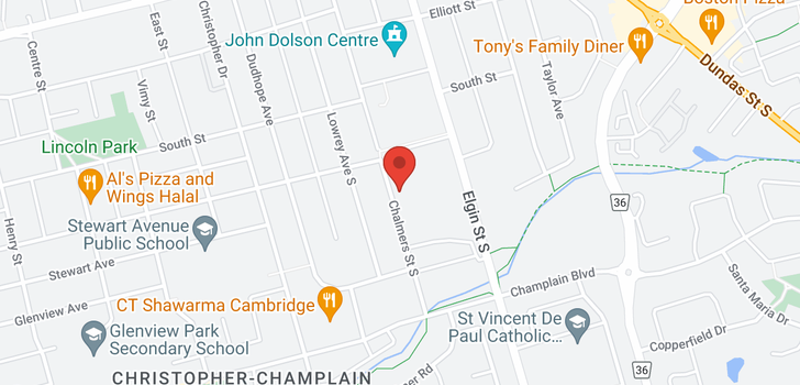 map of 71 Chalmers Street S